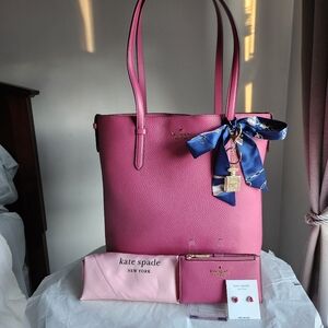 Kate Spade Medium Pebbled Leather Juliette Magenta 6 pc Set NWT